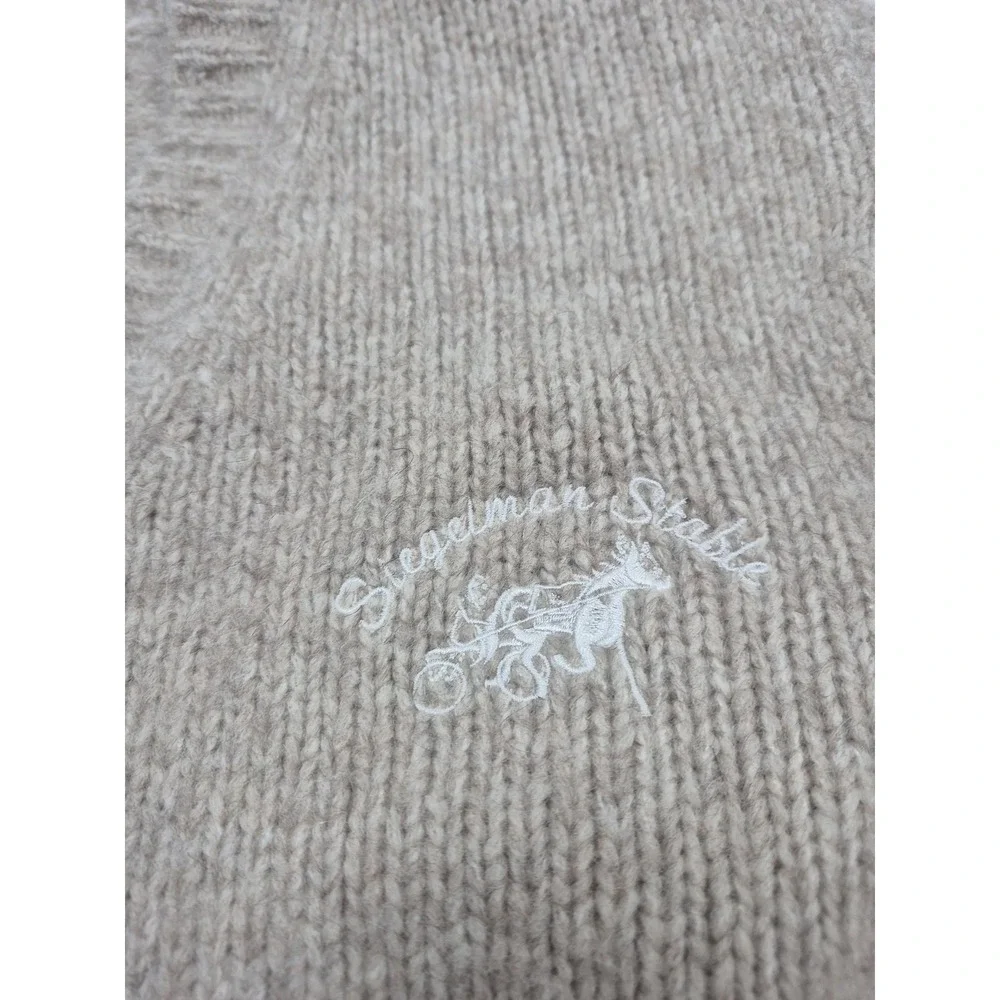 Siegelman Stable Knit Cardigan Beige Yak Alpaca Wool V Neck Women's S/Medium